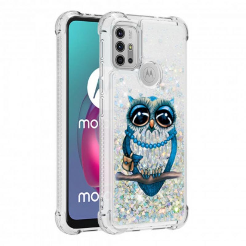 Coque Pour Moto G30 / G10 Miss Hibou Paillettes