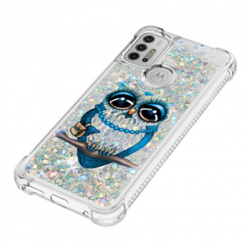 Coque Pour Moto G30 / G10 Miss Hibou Paillettes