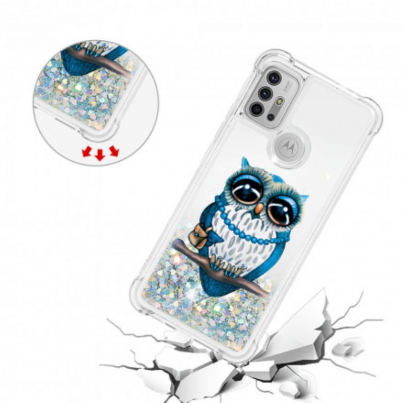 Coque Pour Moto G30 / G10 Miss Hibou Paillettes