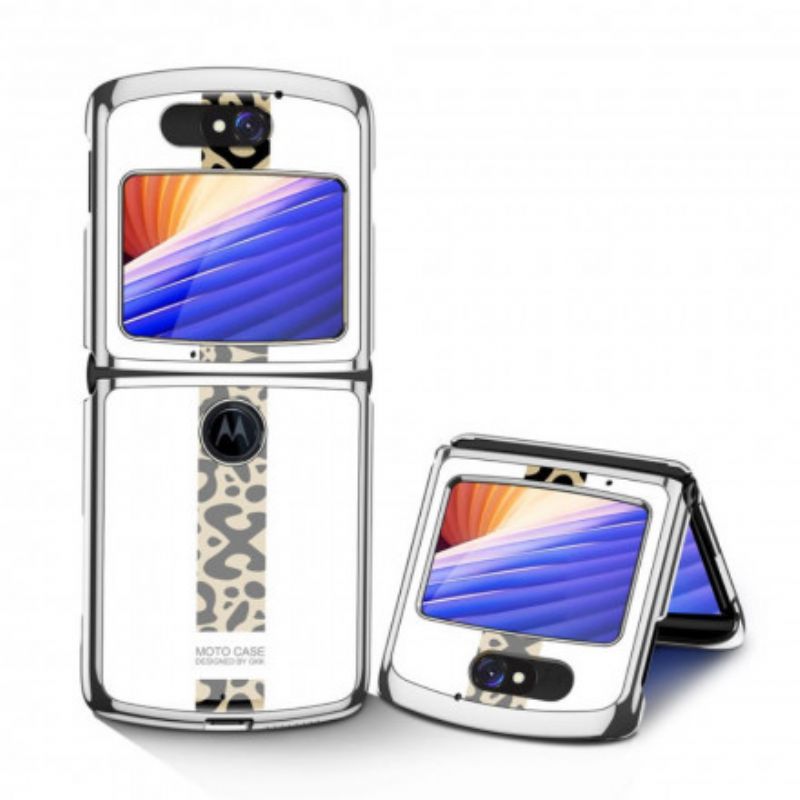 Coque Pour Motorola Razr 5G Verre Trempé Léopard Gkk