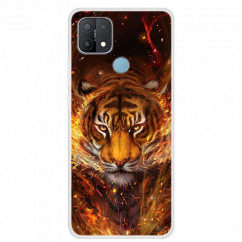 Coque Pour Oppo A15 Tigre De Feu