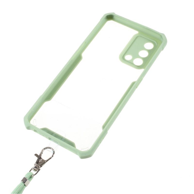 Coque Pour Oppo A74 4G Hybride Avec Cordon Coloré