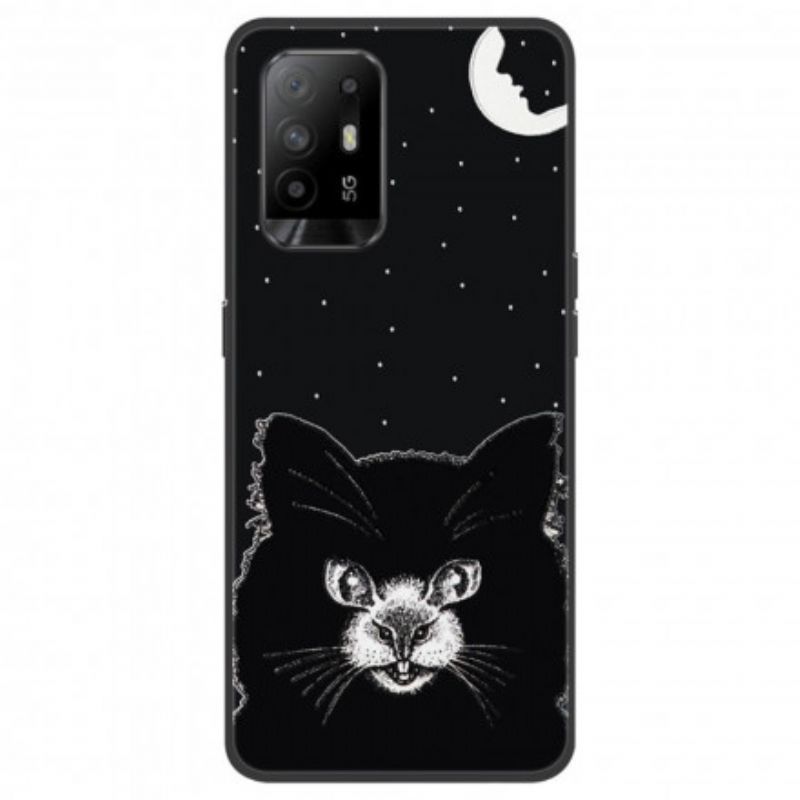 Coque Pour Oppo A94 5G Chat Noir Effrayant