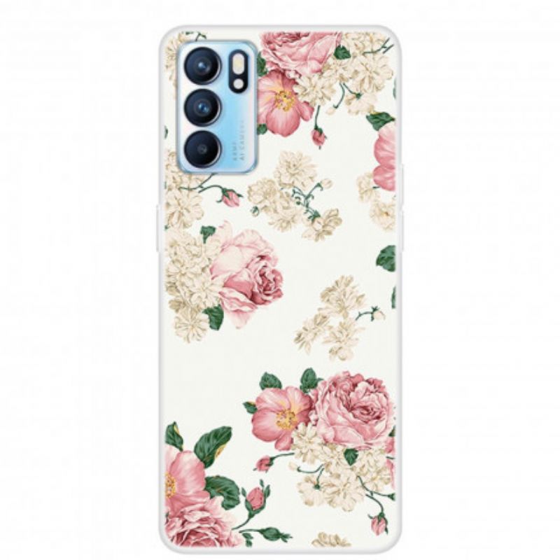 Coque Pour Oppo Reno 6 5G Transparente Fleurs Liberty