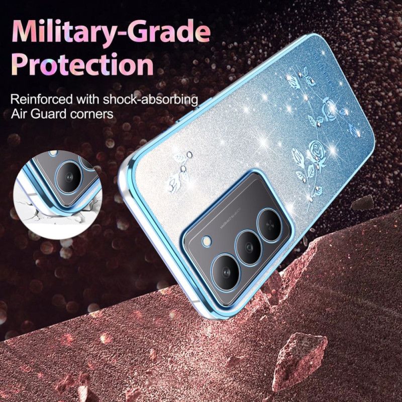 Coque Realme 14X 5G Fleurs et Strass KADEM