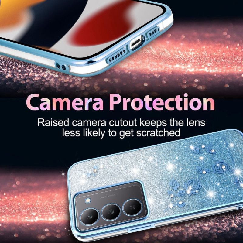 Coque Realme 14X 5G Fleurs et Strass KADEM