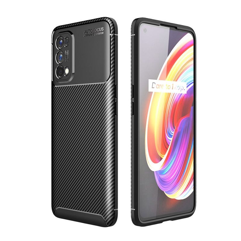 Coque Realme 7 Pro Flexible Texture Fibre Carbone