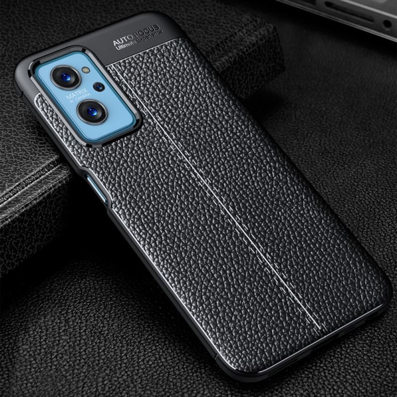 Coque Realme 9i Effet Cuir Litchi Double Line