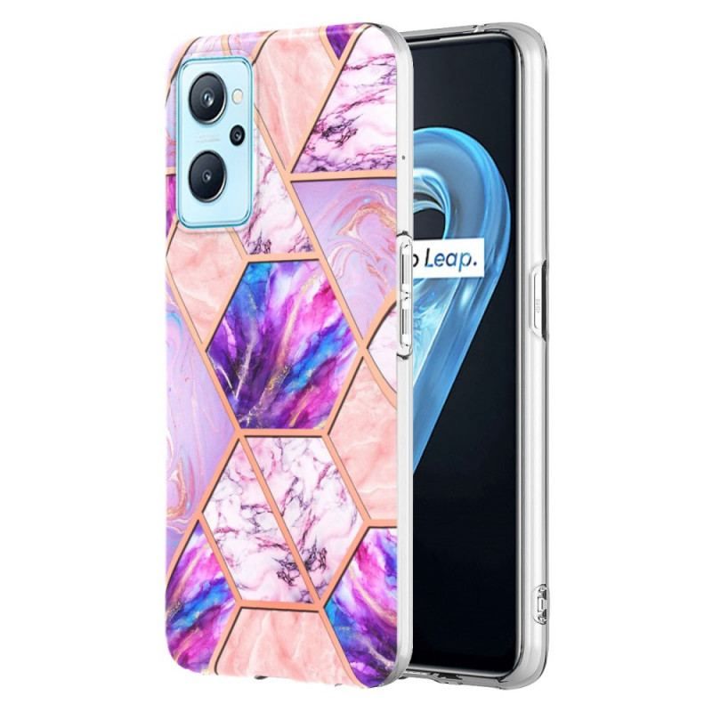 Coque Realme 9i Marbre Géométrique Flashy