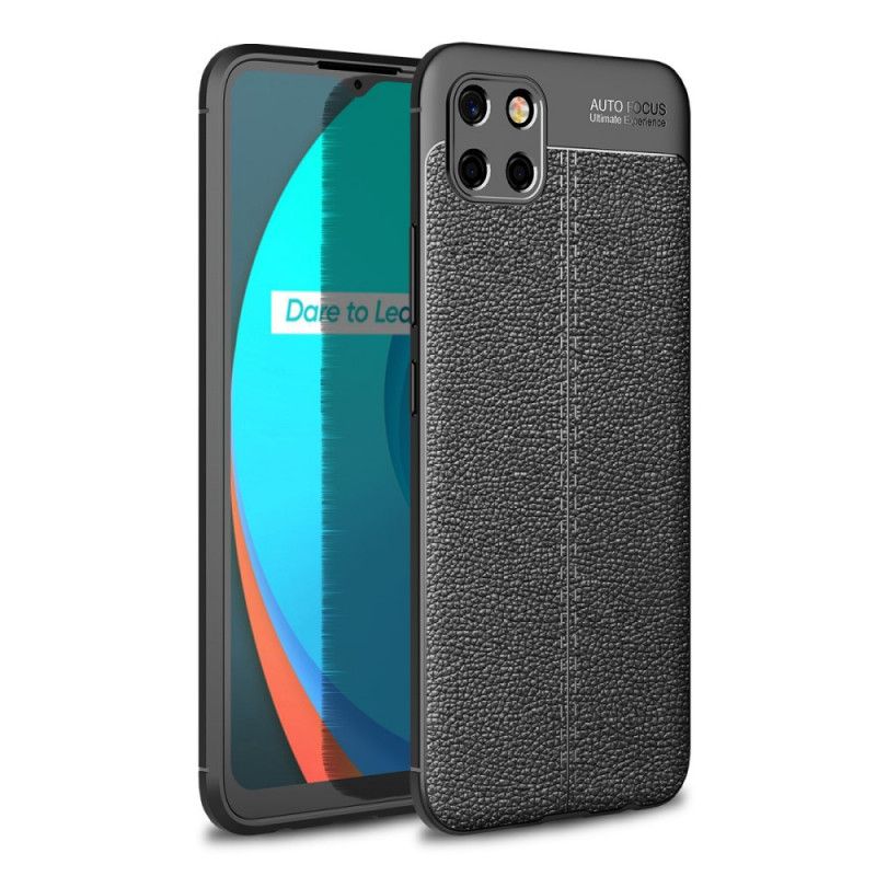 Coque Realme C11 Effet Cuir Litchi Double Line