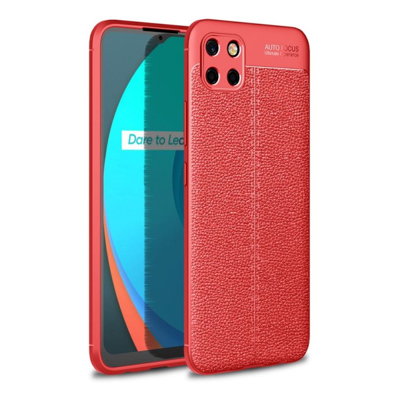 Coque Realme C11 Effet Cuir Litchi Double Line