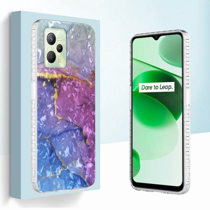 Coque Realme C35 Marbre Bleu Stylé