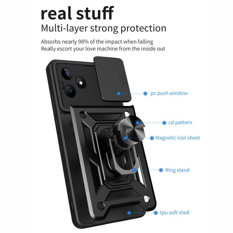 Coque Realme C53 / C51 Anneau-Support et Protecteur d'Objectif