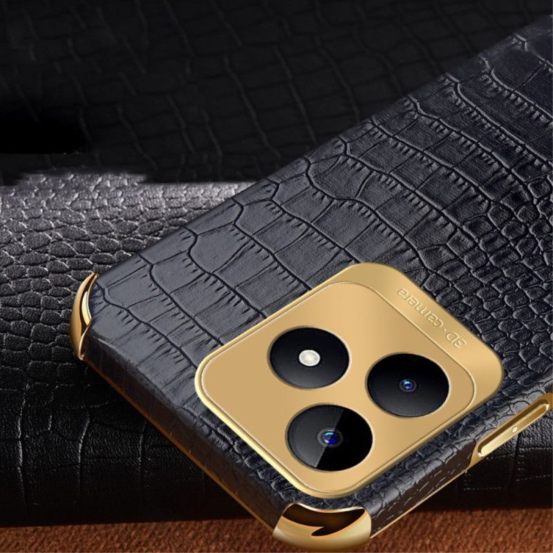 Coque Realme C53 / C51 Anneau-Support Texture Crocodile