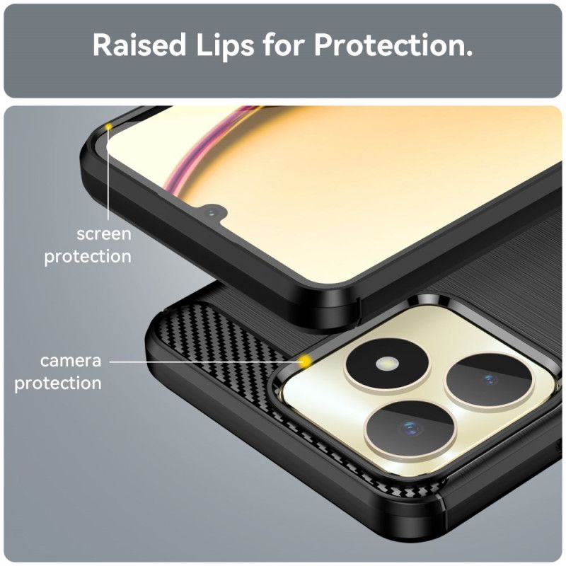 Coque Realme C53 / C51 Fibre Carbone Brossée