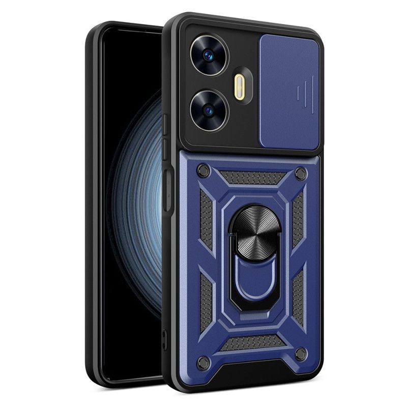 Coque Realme C55 Anneau-Support et Protecteur Objectif Coulissant