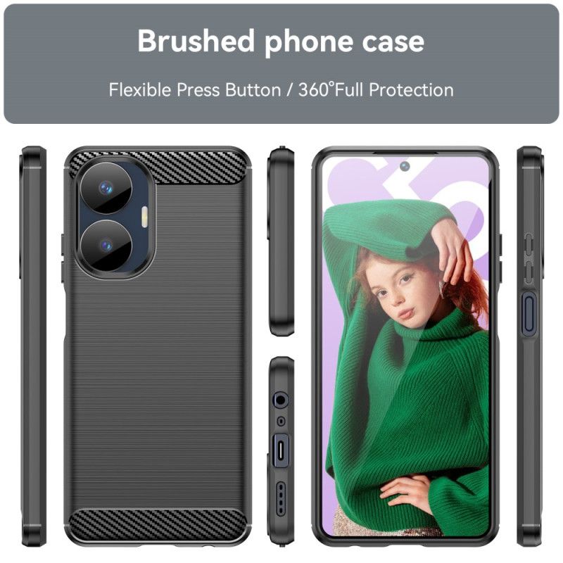Coque Realme C55 Fibre Carbone Brossée