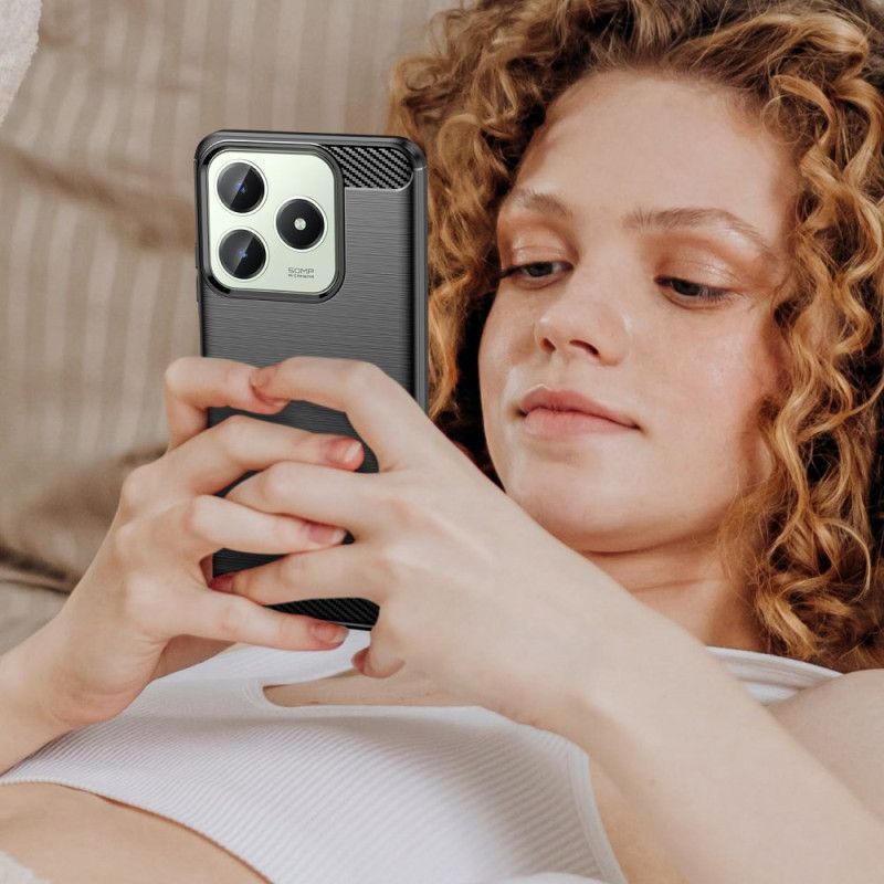 Coque Realme Note 60 / 60X / C63 / C61 Fibre Carbone Brossée