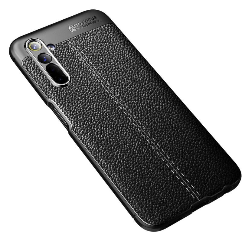 Coque Realme X50 Effet Cuir Litchi Double Line