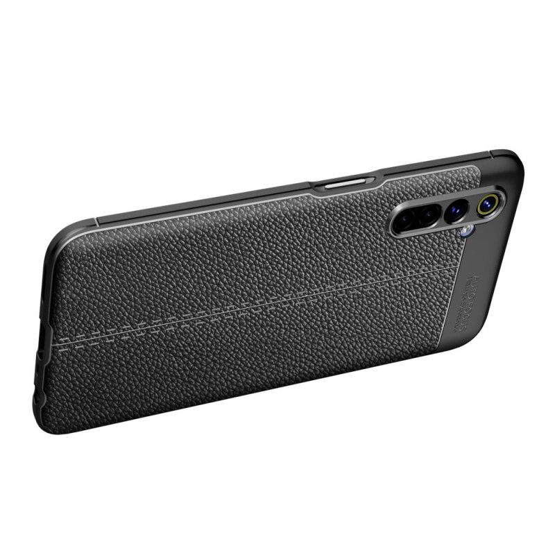 Coque Realme X50 Effet Cuir Litchi Double Line