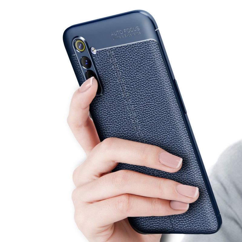 Coque Realme X50 Effet Cuir Litchi Double Line