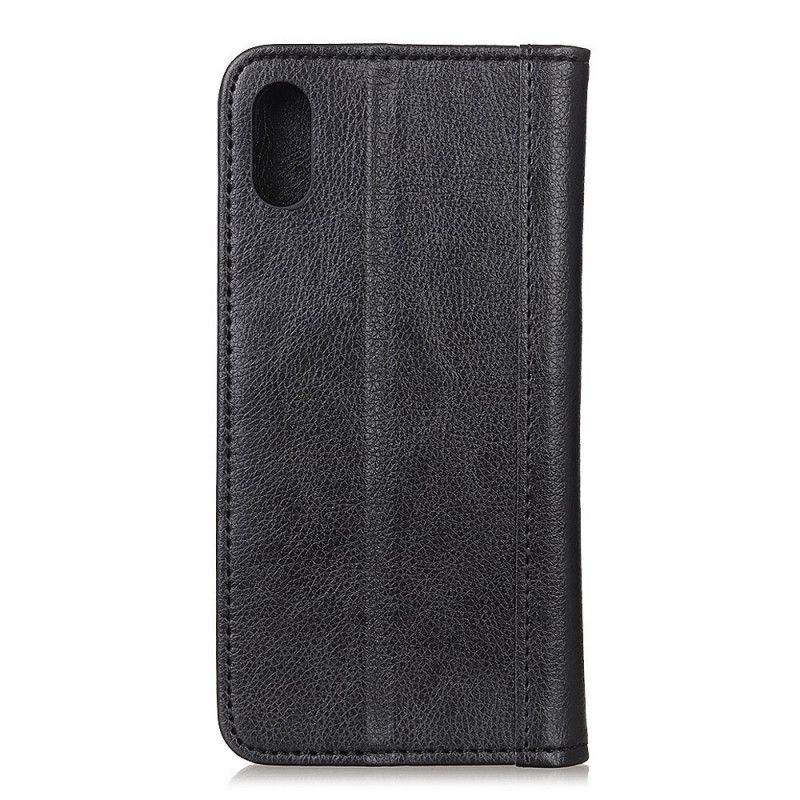 Flip Cover Alcatel 1b Cuir Litchi Fendu Classique