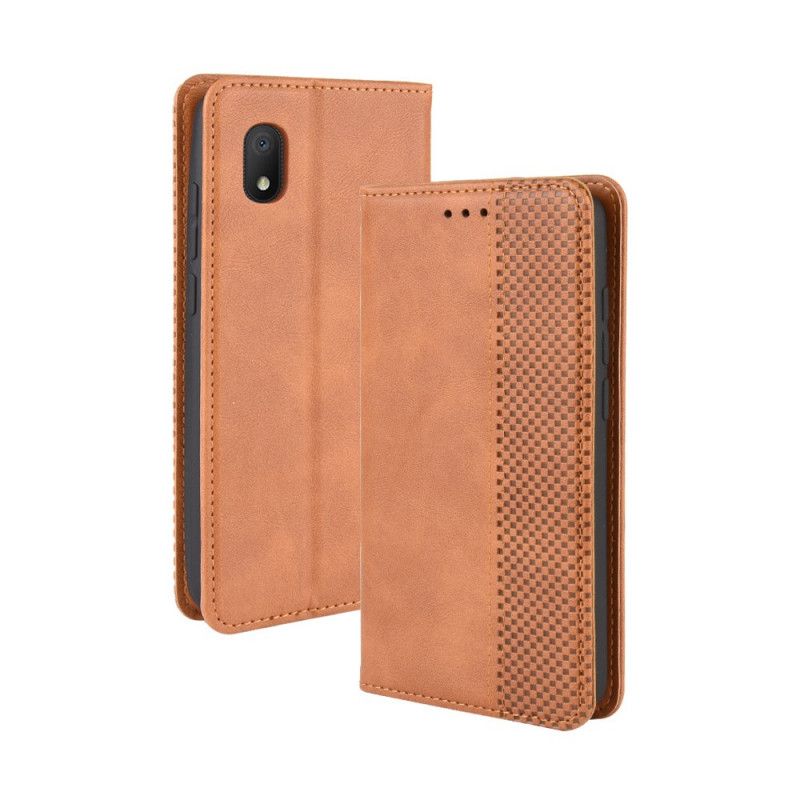 Flip Cover Alcatel 1b Effet Cuir Vintage Stylisé