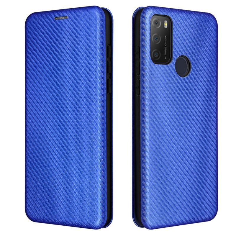 Flip Cover Alcatel 3L (2021) / 1S (2021) Fibre Carbone