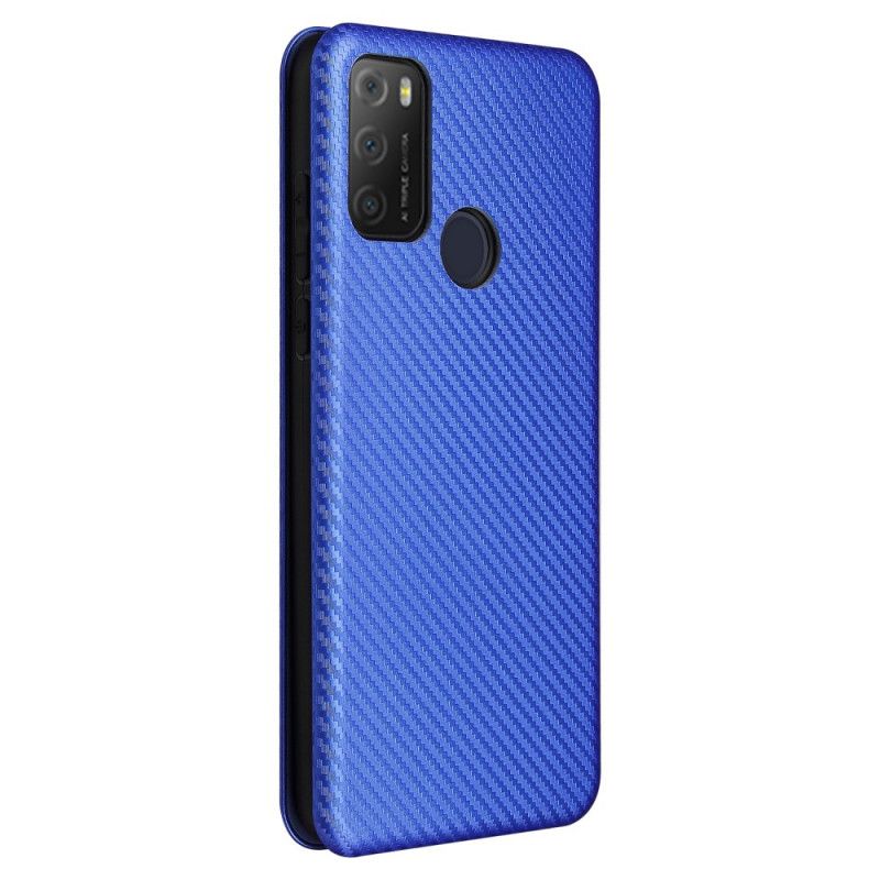 Flip Cover Alcatel 3L (2021) / 1S (2021) Fibre Carbone