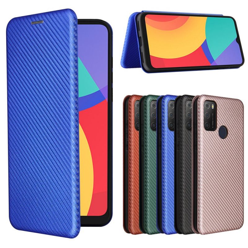 Flip Cover Alcatel 3L (2021) / 1S (2021) Fibre Carbone