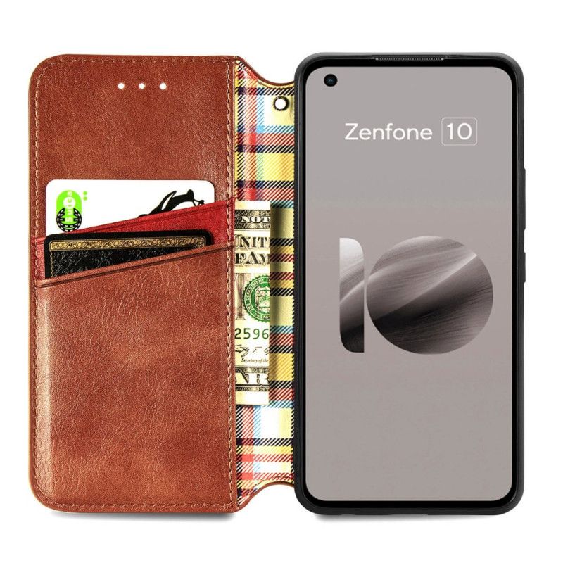 Flip Cover Asus Zenfone 10 Effet Daim Frise