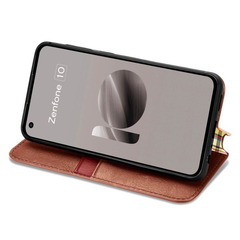 Flip Cover Asus Zenfone 10 Effet Daim Frise