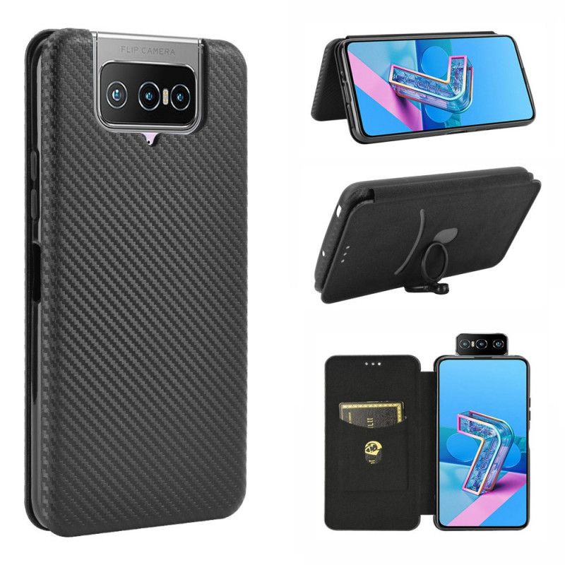 Flip Cover Asus Zenfone 7 / 7 Pro Silicone Carbone