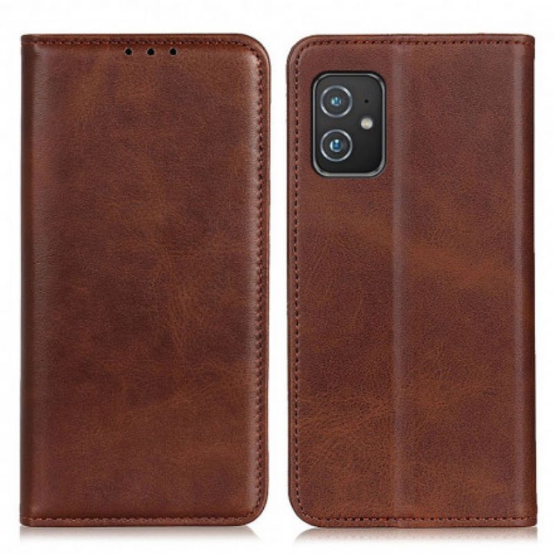 Flip Cover Asus Zenfone 8 Cuir Fendu Classique