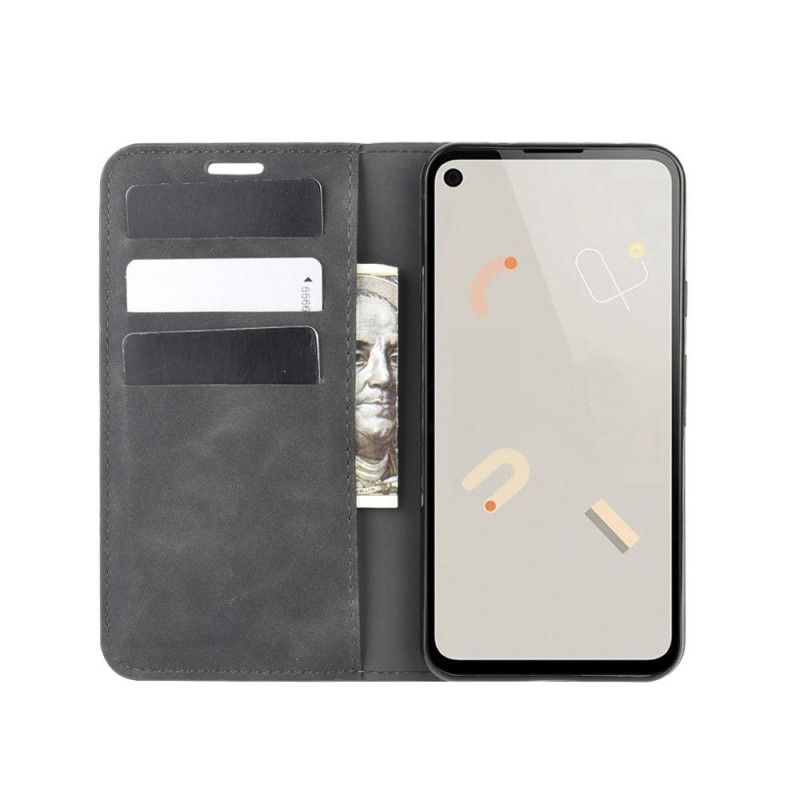 Flip Cover Google Pixel 4a Effet Cuir Douceur Soie