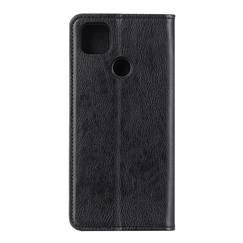 Flip Cover Google Pixel 5 Cuir Litchi Fendu Business