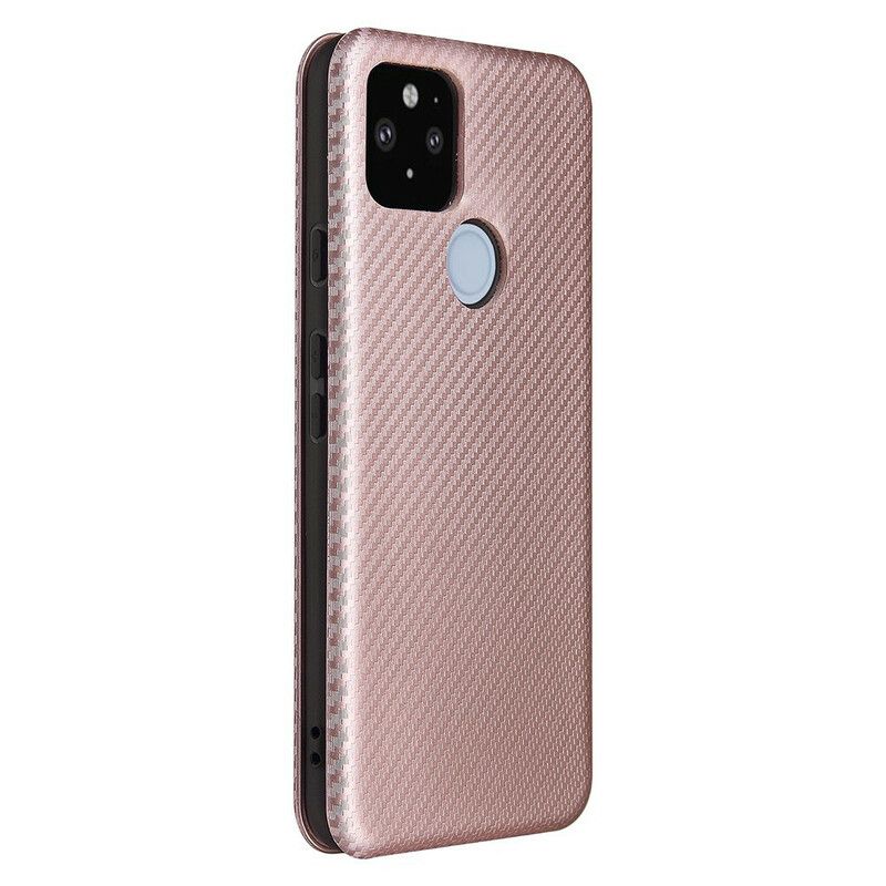 Flip Cover Google Pixel 5A 5G Silicone Carbone Coloré