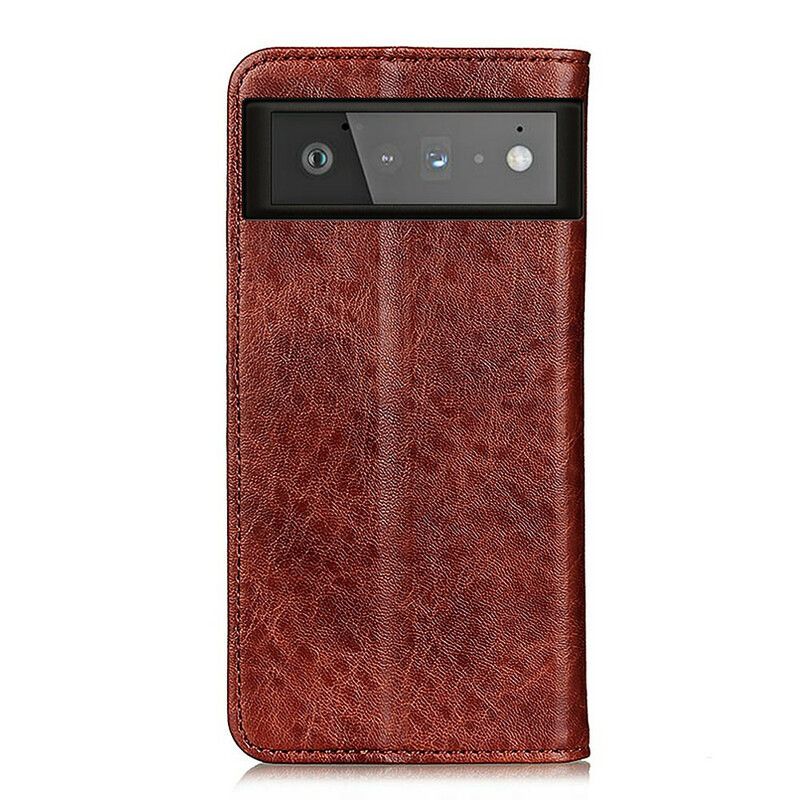 Flip Cover Google Pixel 6 Cuir Fendu Texturé