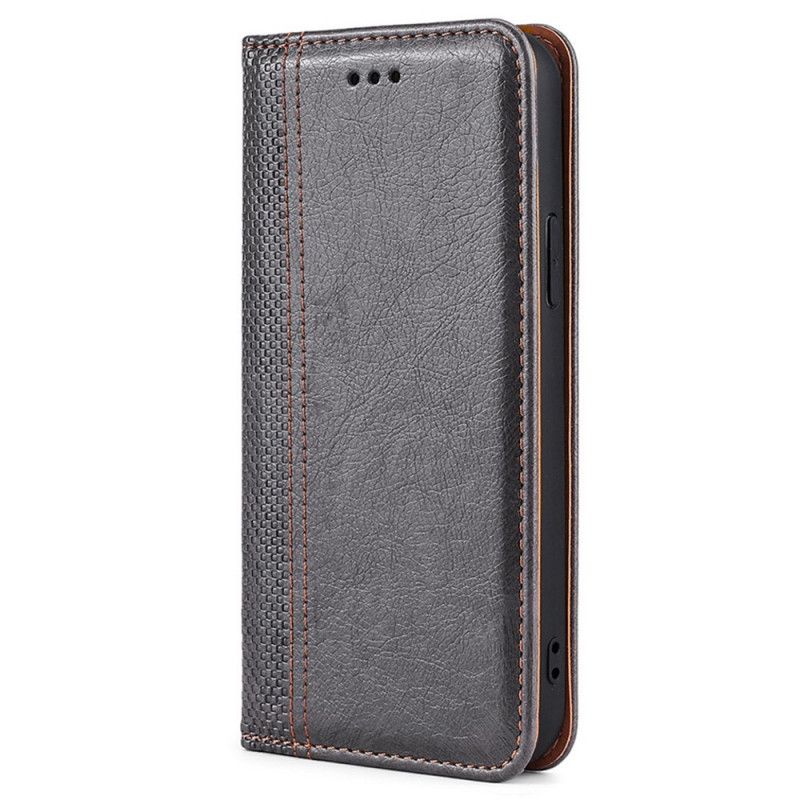 Flip Cover Google Pixel 6 Cuir Litchi Fendu Coutures