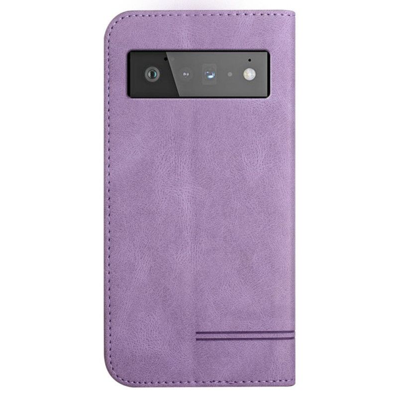 Flip Cover Google Pixel 6 Effet Cuir Motif Ligne