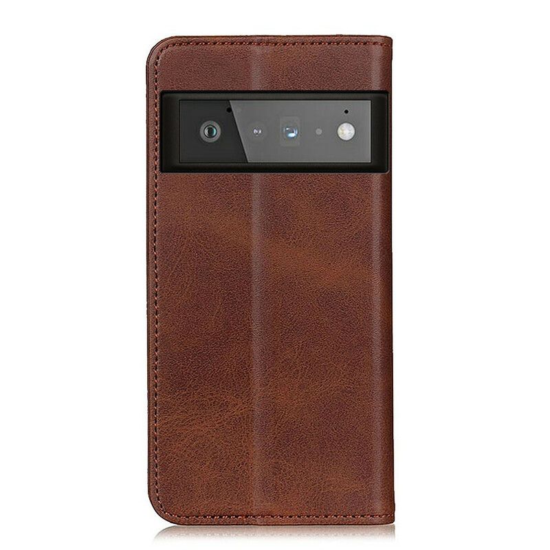 Flip Cover Google Pixel 6 Pro Cuir Fendu Mat