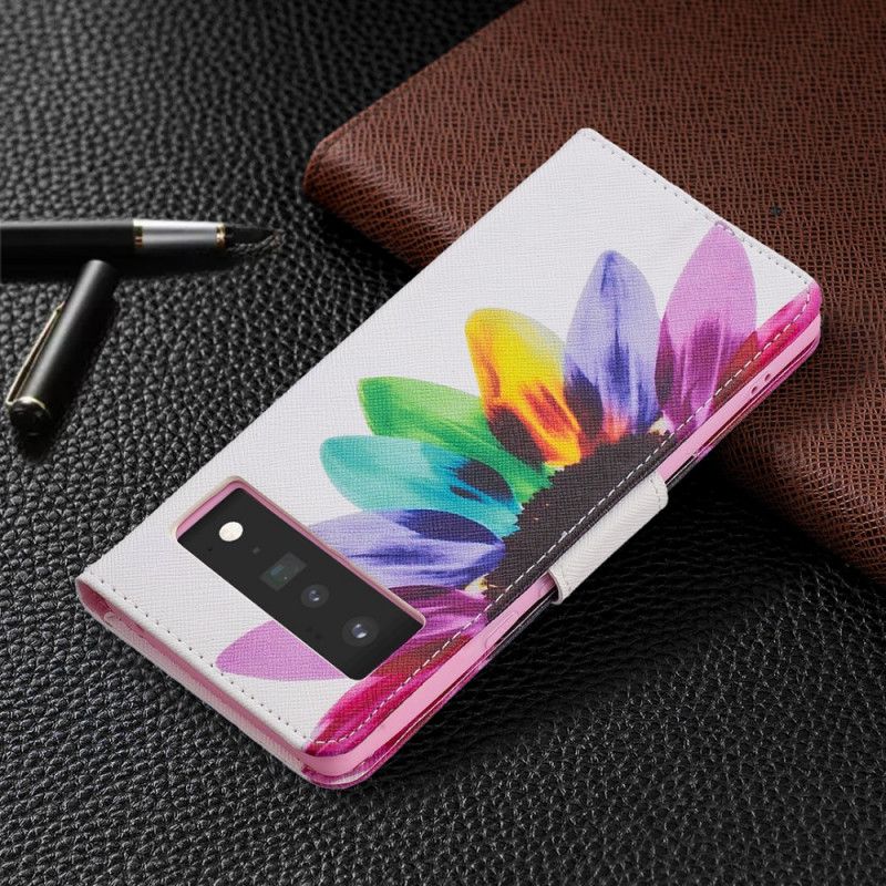 Flip Cover Google Pixel 6 Pro Fleur Aquarelle