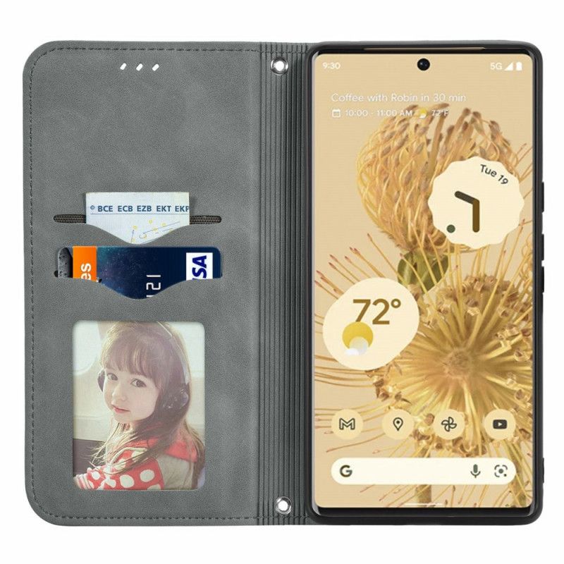 Flip Cover Google Pixel 6 Pro Skin-touch Design Vintage