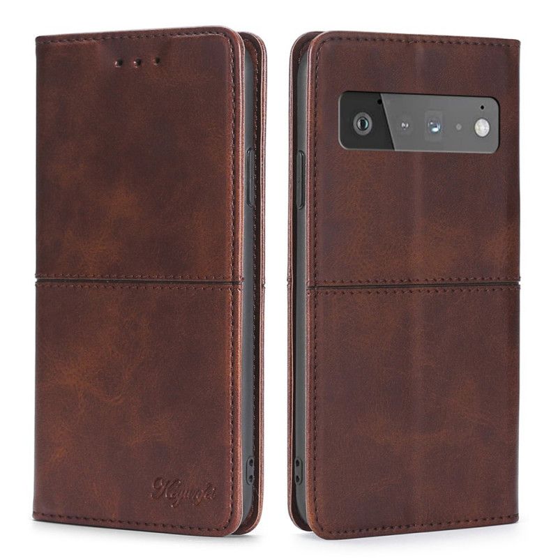 Flip Cover Google Pixel 6 Pro Style Cuir Couture
