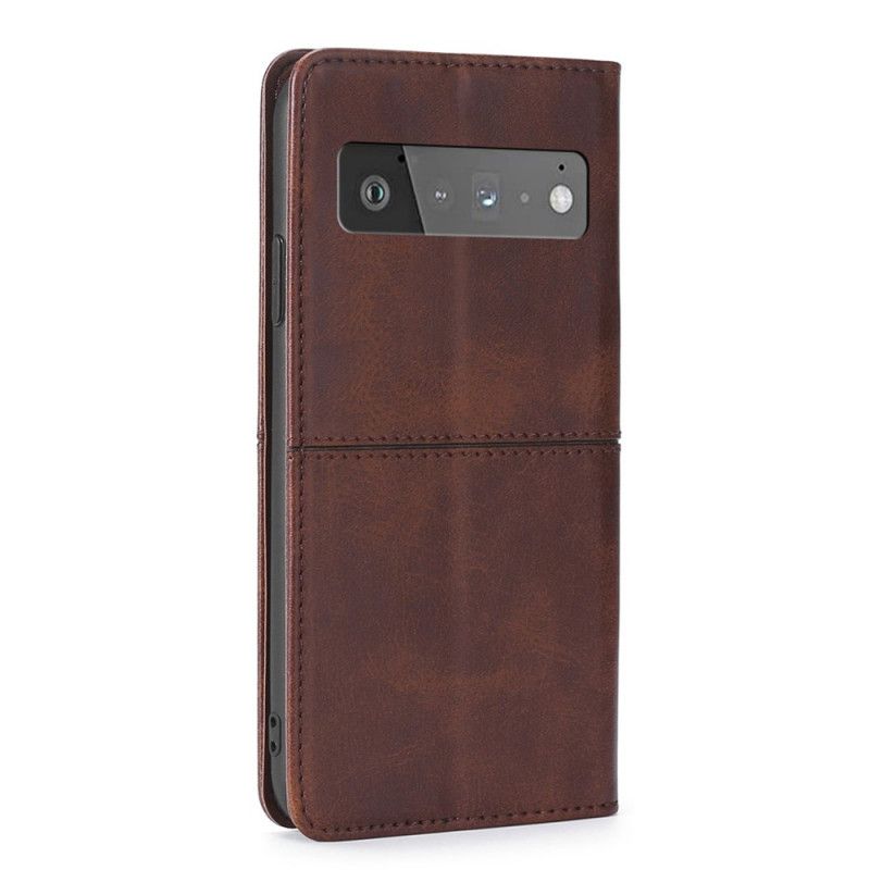Flip Cover Google Pixel 6 Pro Style Cuir Couture