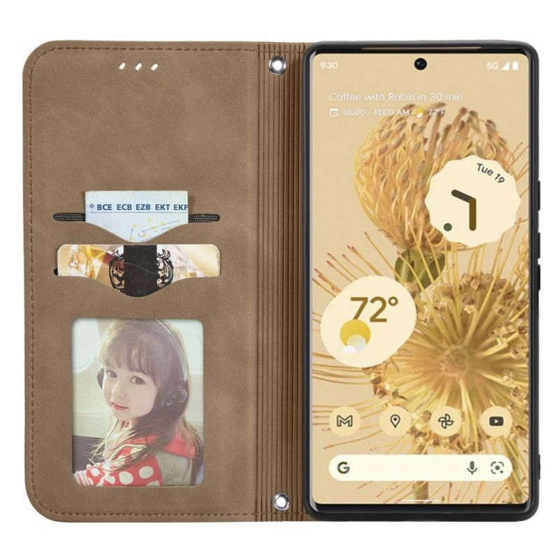 Flip Cover Google Pixel 6 Skin-touch Design Vintage