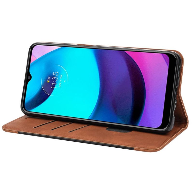 Flip Cover Moto E20 / E30 / E40 Effet Cuir Business Bicolore