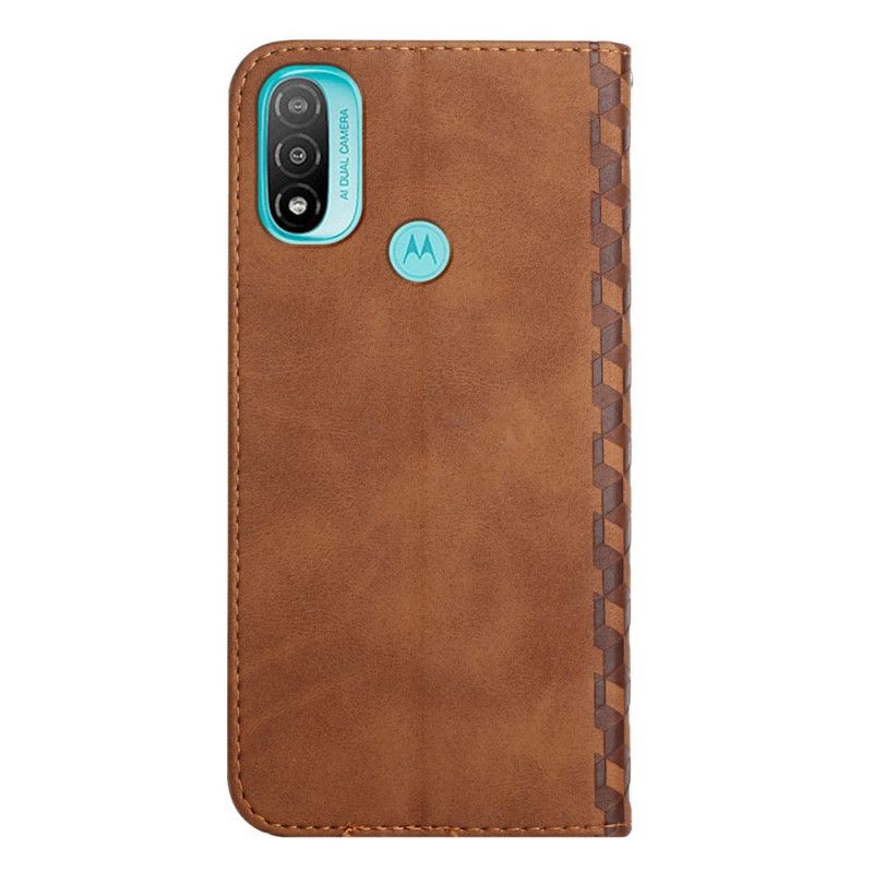 Flip Cover Moto E20 / E30 / E40 Effet Cuir Géo