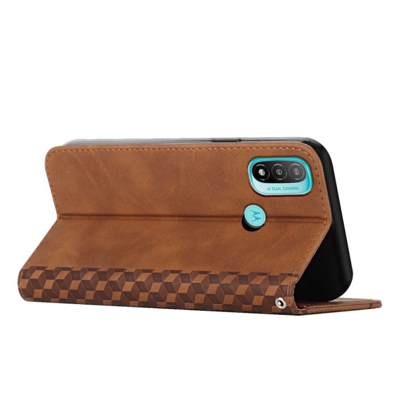 Flip Cover Moto E20 / E30 / E40 Effet Cuir Géo