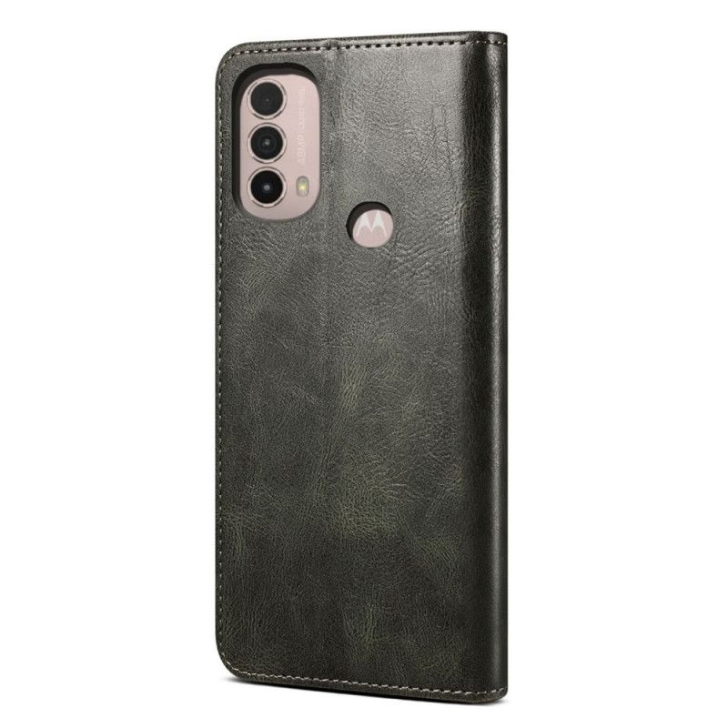 Flip Cover Moto E20 / E30 / E40 Simili Cuir Ciré